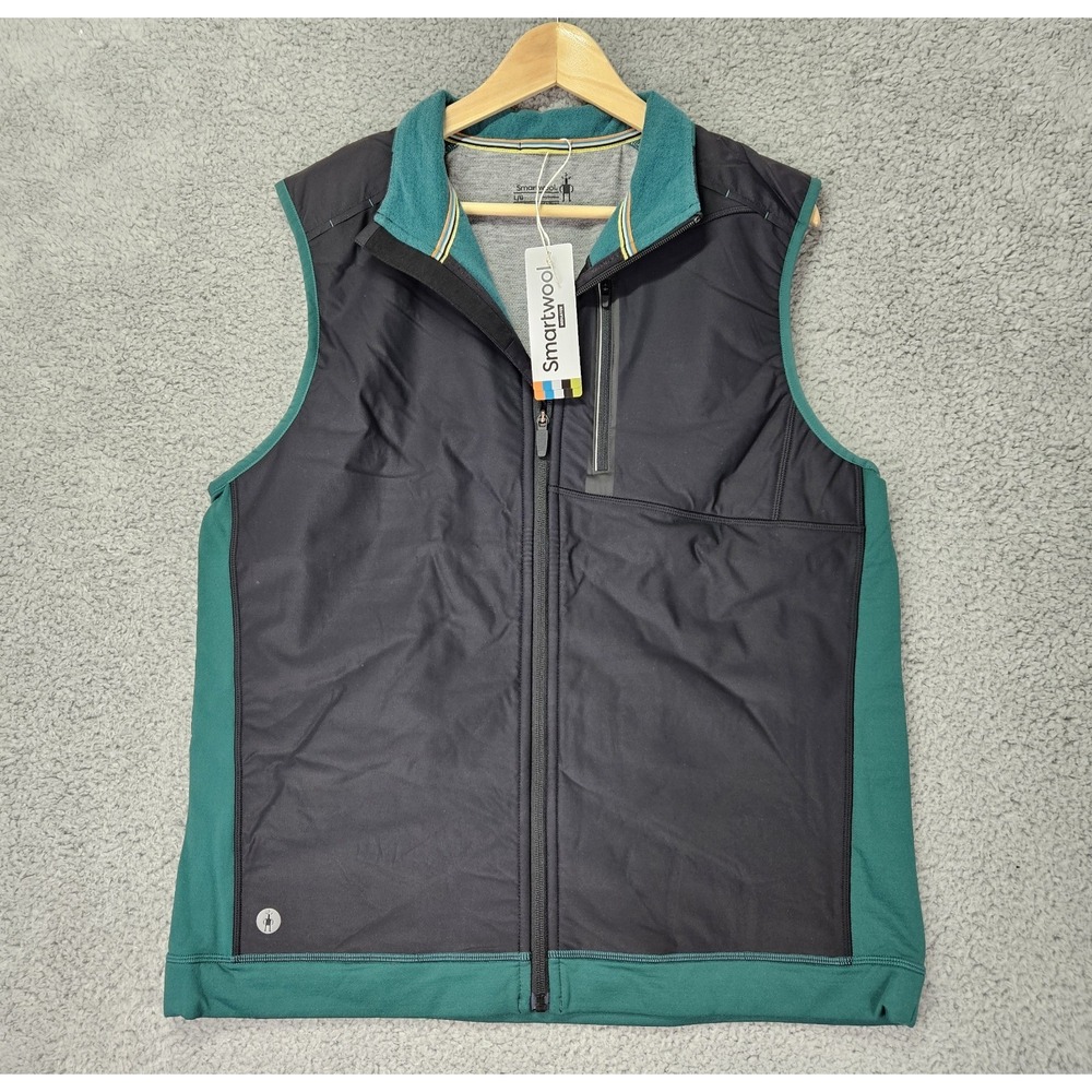 SmartWool Smartloft Wind Vest Men's Merino Wool Blend Vest Evergreen L - Picture 3 of 16